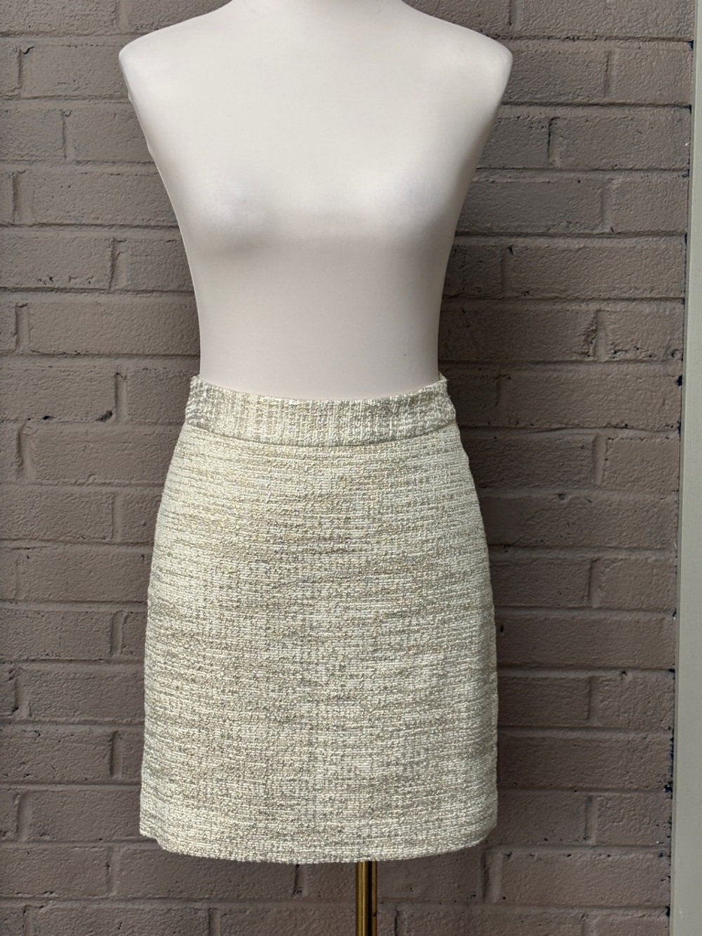 Kate Spade textured metallic gold miniskirt 0